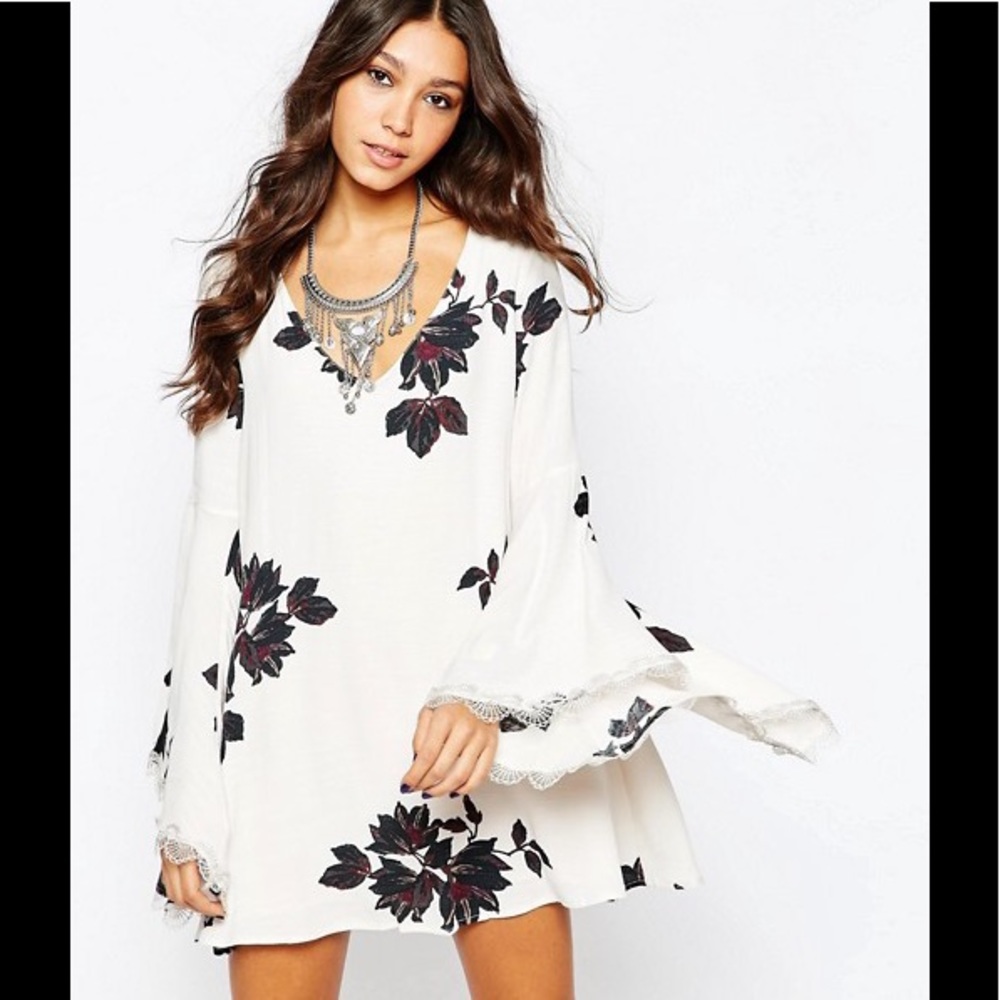 Free People Wanderer Bell Sleeve Dress Xs